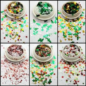 Raw Glitter CHRISTMAS MIX # 25  (Set of 6 glitters)