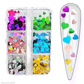 Valentines / Hearts / Raw Glitter / Pink / Green / Blue / Gold / Silver / Deco Mix # 258