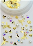 Gold Dragonflies And Pearls DECO MIX # 73