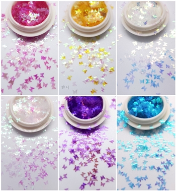 Raw Glitter BUTTERFLIES # 146  (Set of 6 colors)