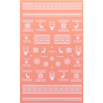 Christmas Nail Stickers / Deers / white