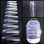 FULL COVER Ballerina Nail Tips CLEAR 100 pcs (comes in BOX)