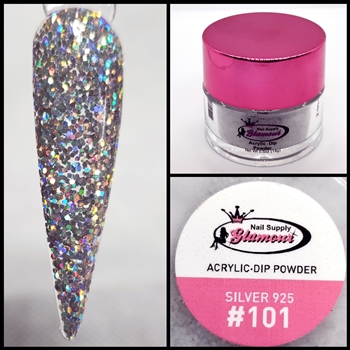 2 in 1 Acrylic & Dip GLITTER Silver 925 # 101 1/2oz