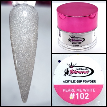 2 in 1 Acrylic & Dip GLITTER PEARL ME WHITE # 102 1/2oz