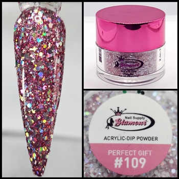 2 in 1 Acrylic & Dip Powder GLITTER PERFECT GIFT # 109 1/2oz