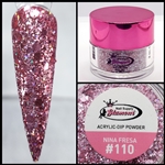 2 in 1 Acrylic & Dip Powder GLITTER NINA FRESA # 110 1/2oz