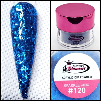 2 in 1 Acrylic & Dip Powder GLITTER SPARKLE KING #120 1/2oz