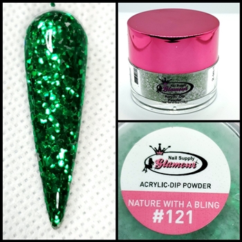 2 in 1 Acrylic & Dip GLITTER NATURE WITH A BLING #121 1/2oz