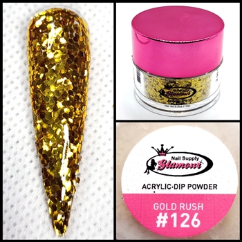 2 in 1 Acrylic & Dip Powder GLITTER GOLD RUSH #126 1/2oz