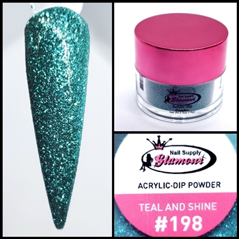 2 in 1 Acrylic & Dip TEAL AND SHINE #198 1/2oz