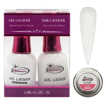 Glamour GEL POLISH / NAIL LACQUER DUO SNOW #002