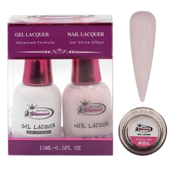 Glamour GEL POLISH / NAIL LACQUER DUO NATURAL PINK #004