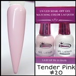 Glamour GEL POLISH / NAIL LACQUER DUO TENDER PINK #020