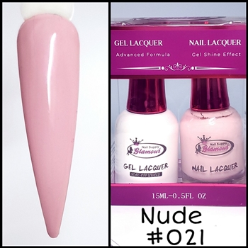 Glamour GEL POLISH / NAIL LACQUER DUO NUDE #021