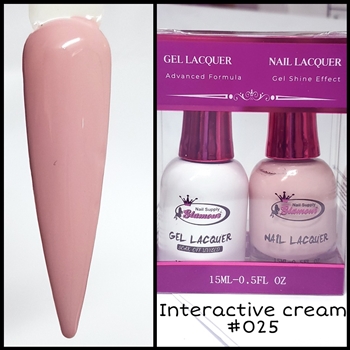 Glamour GEL POLISH / NAIL LACQUER DUO INTERACTIVE CREAM #025