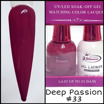 Glamour GEL POLISH / NAIL LACQUER DUO DEEP PASSION #033