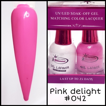 Glamour GEL POLISH / NAIL LACQUER DUO PINK DELIGHT #042