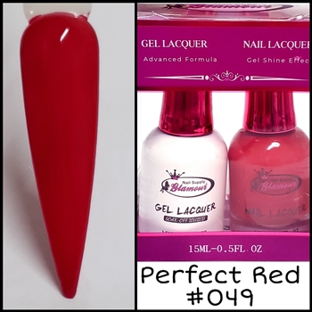 Glamour GEL POLISH / NAIL LACQUER DUO PERFECT RED #049