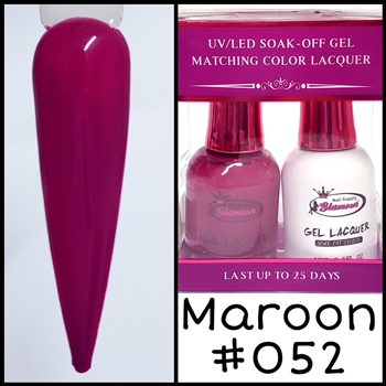 Glamour GEL POLISH / NAIL LACQUER DUO MAROON #052