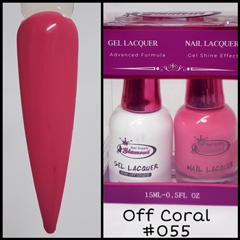 Glamour GEL POLISH / NAIL LACQUER DUO OFF CORAL #055