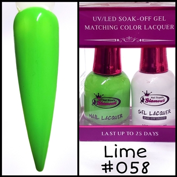 Glamour GEL POLISH / NAIL LACQUER DUO LIME #058