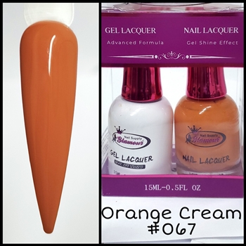 Glamour GEL POLISH / NAIL LACQUER DUO ORANGE CREAM #067