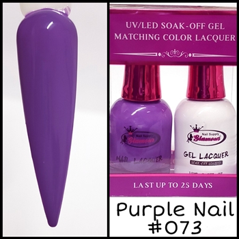 Glamour GEL POLISH / NAIL LACQUER DUO PURPLE NAIL #073