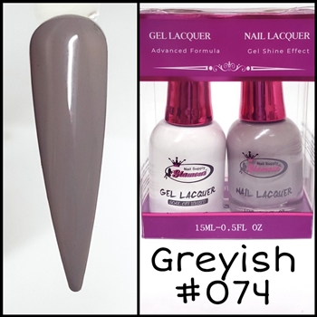 Glamour GEL POLISH / NAIL LACQUER DUO GREYISH #074