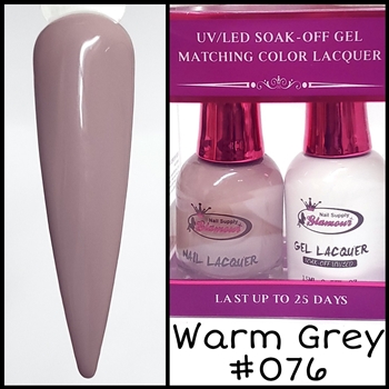 Glamour GEL POLISH / NAIL LACQUER DUO WARM GREY #076