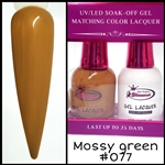 Glamour GEL POLISH / NAIL LACQUER DUO MOSSY GREEN #077