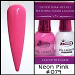 Glamour GEL POLISH / NAIL LACQUER DUO NEON PINK #079