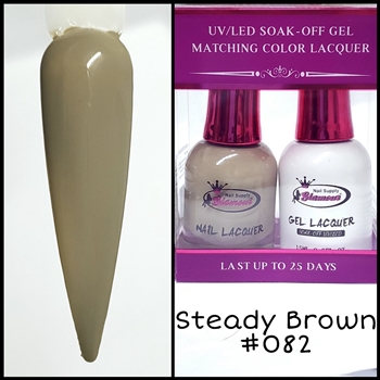 Glamour GEL POLISH / NAIL LACQUER DUO STEADY BROWN #082