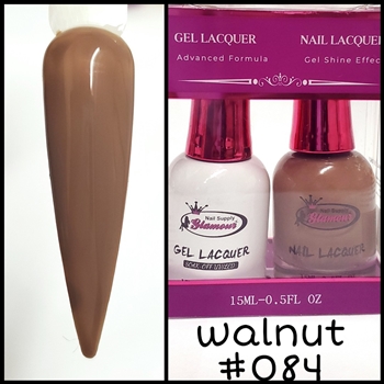 Glamour GEL POLISH / NAIL LACQUER DUO WALNUT #084