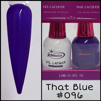 Glamour GEL POLISH / NAIL LACQUER DUO THAT BLUE #096