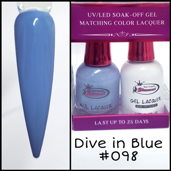 Glamour GEL POLISH / NAIL LACQUER DUO DIVE IN BLUE #098