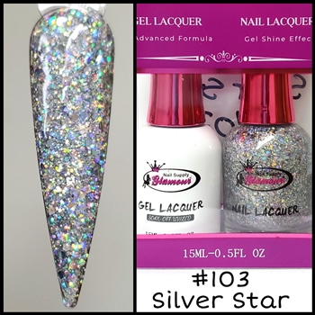 GEL POLISH / NAIL LACQUER DUO SILVER STAR #103