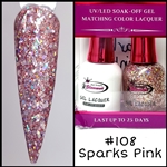 GEL POLISH / NAIL LACQUER DUO SPARKS PINK #108