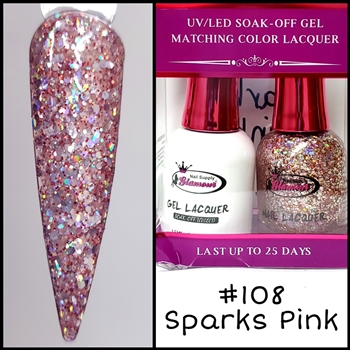 GEL POLISH / NAIL LACQUER DUO SPARKS PINK #108