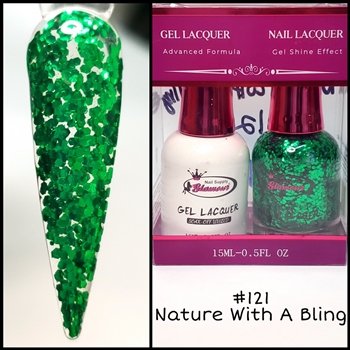 GEL POLISH / NAIL LACQUER DUO NATURE WITH A BLING #121