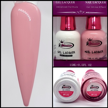Glamour GEL POLISH / NAIL LACQUER DUO NAKED WITH COLOR #132