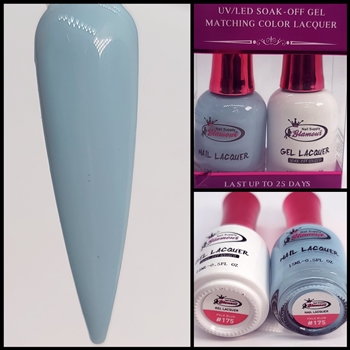 Glamour GEL POLISH / NAIL LACQUER DUO PALE BLUE #175