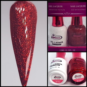 Glamour GEL POLISH / NAIL LACQUER DUO POISON APPLE #190