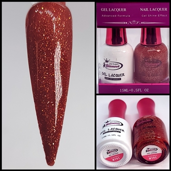 Glamour GEL POLISH / NAIL LACQUER DUO GLAM BRICK #191