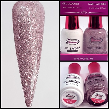 Glamour GEL POLISH / NAIL LACQUER DUO BABY GLITTER #192