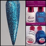 Glamour GEL POLISH / NAIL LACQUER DUO BLUE WITH GLAM #195