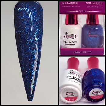 Glamour GEL POLISH / NAIL LACQUER DUO AZUL REY #196