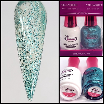 Glamour GEL POLISH / NAIL LACQUER DUO TEAL AND SHINE #198
