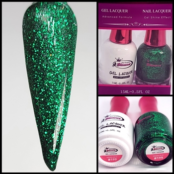 Glamour GEL POLISH / NAIL LACQUER DUO GREEN AS IT #199
