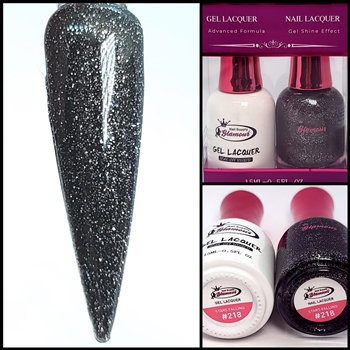 Glamour GEL POLISH / NAIL LACQUER DUO STARS FALLING #218