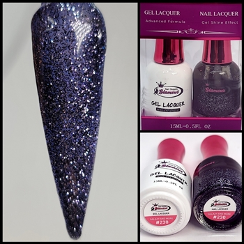 Glamour GEL POLISH / NAIL LACQUER DUO GALAXY AND MORE #230